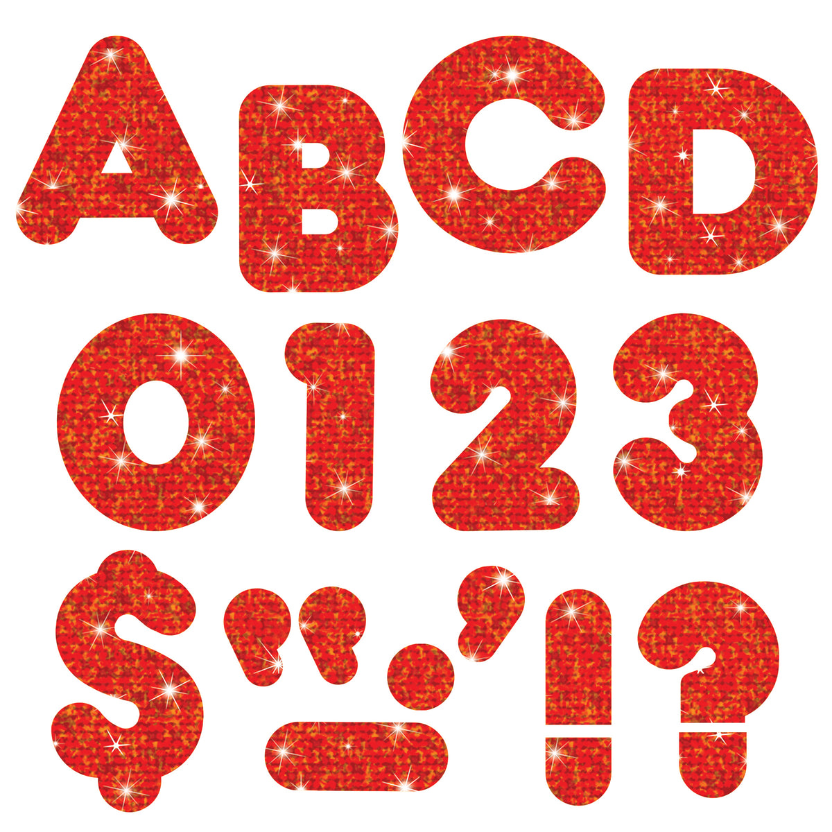 Trend Enterprises Red Sparkle 4-Inch Casual Uppercase Ready Letters®