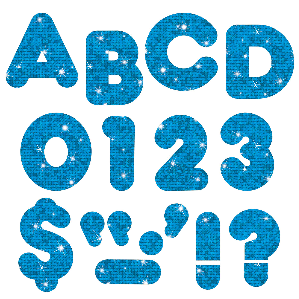 Trend Enterprises Blue Sparkle 4-Inch Casual Uppercase Ready Letters®