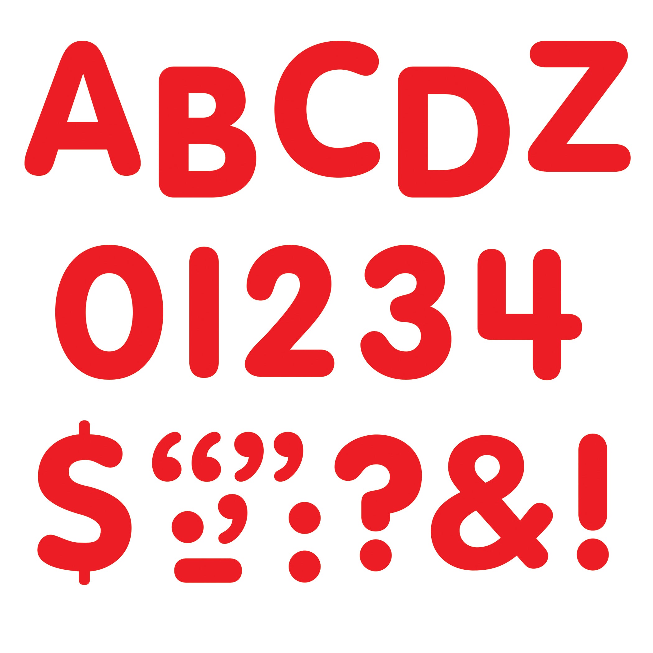 Trend Enterprises Red 1-Inch Letters & Numbers STICK-EZE® | T-1780
