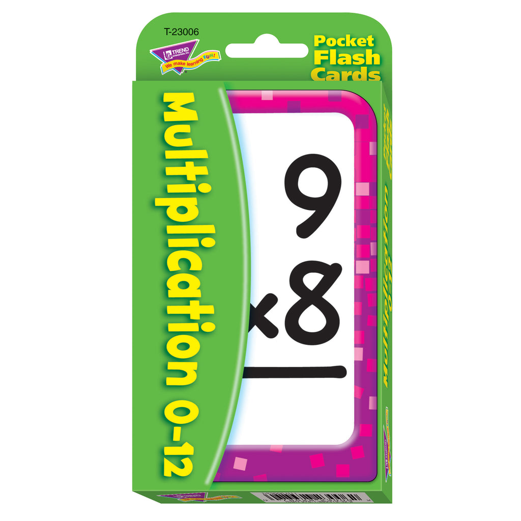 Trend Enterprises Multiplication 0-12 Pocket Flash Cards