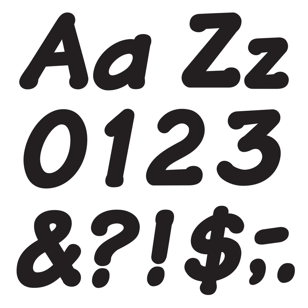 Trend Enterprises Black 4-Inch Italic Uppercase/Lowercase Combo Ready Letters®