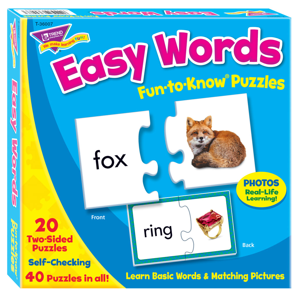 Trend Enterprises Easy Words Fun-to-Know® Puzzles