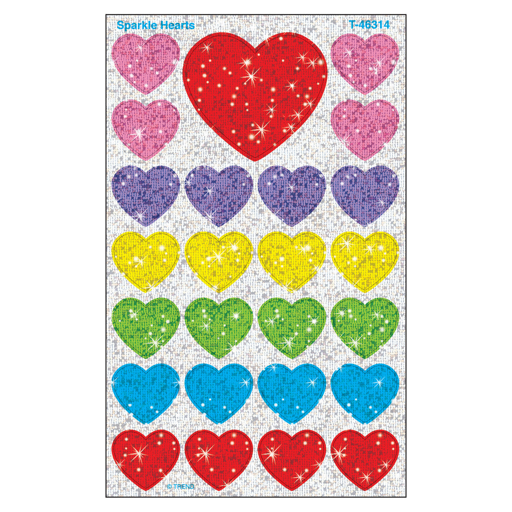 Trend Enterprises Sparkle Hearts superSpots® Stickers–Sparkle