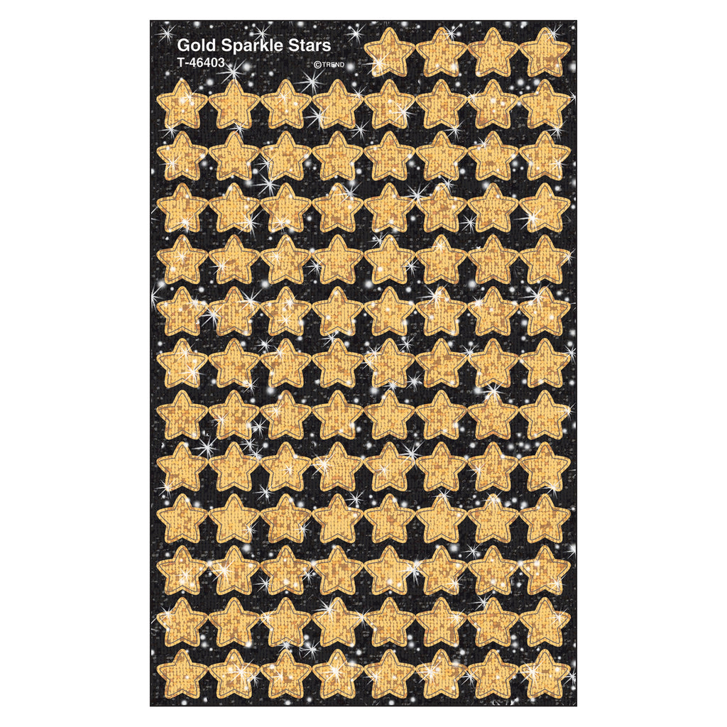 Trend Enterprises Gold Stars superSpots® Stickers–Sparkle