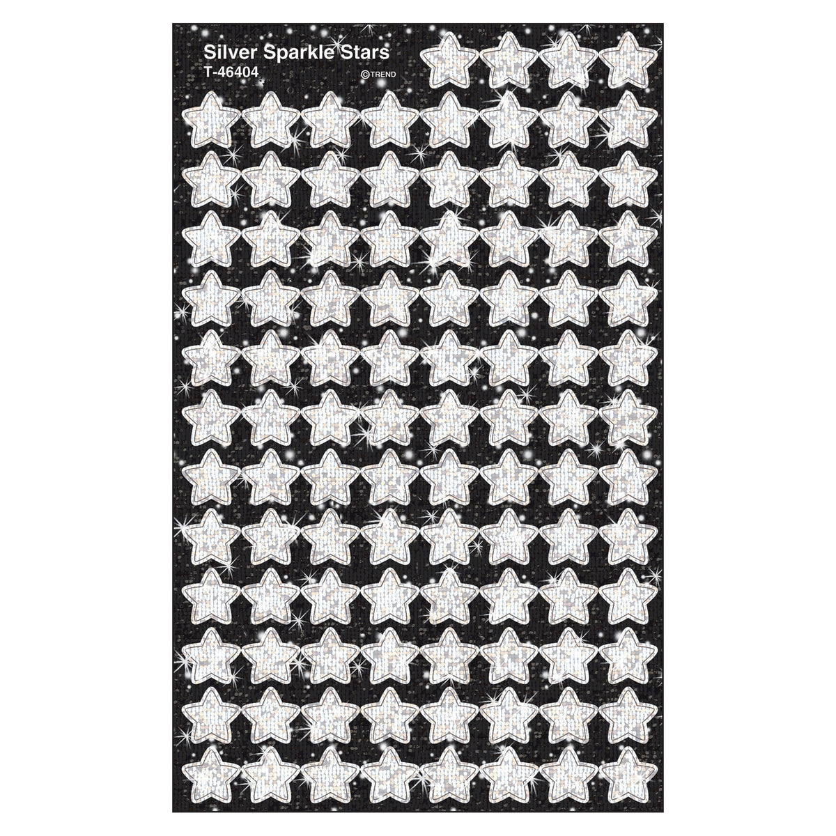 Trend Enterprises Silver Stars superSpots® Stickers–Sparkle