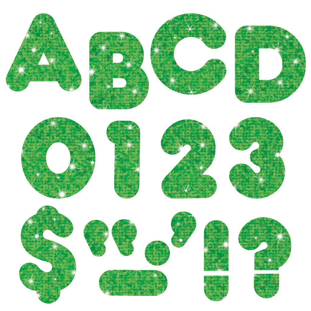 Trend Enterprises Green Sparkle 2-Inch Casual Uppercase Ready Letters® (discontinued)