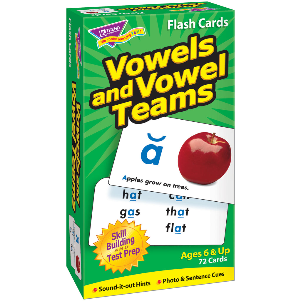 Trend Enterprises Vowels and Vowel Teams Skill Drill Flash Cards