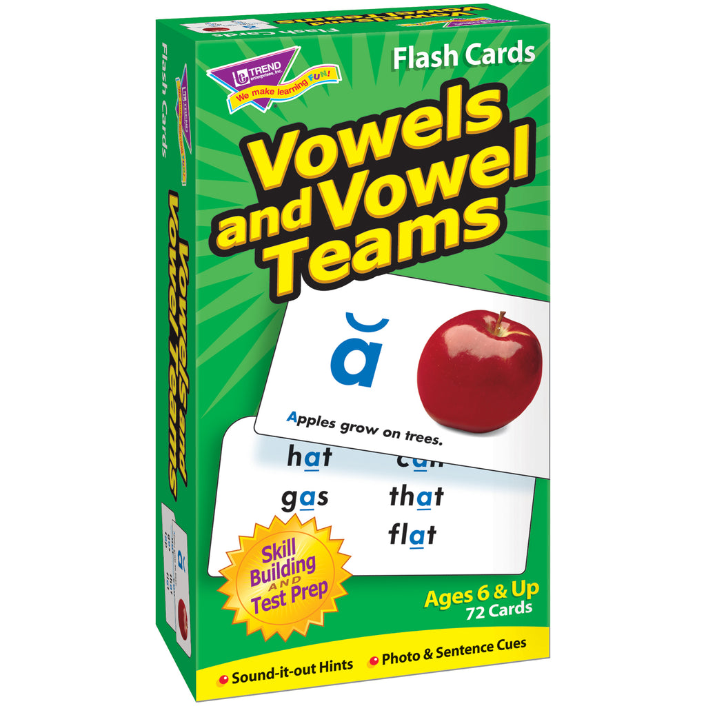 Trend Enterprises Vowels and Vowel Teams Skill Drill Flash Cards