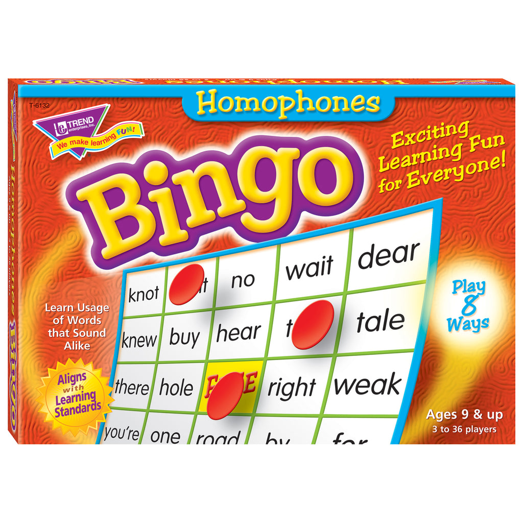 Trend Enterprises Homophones Bingo Game