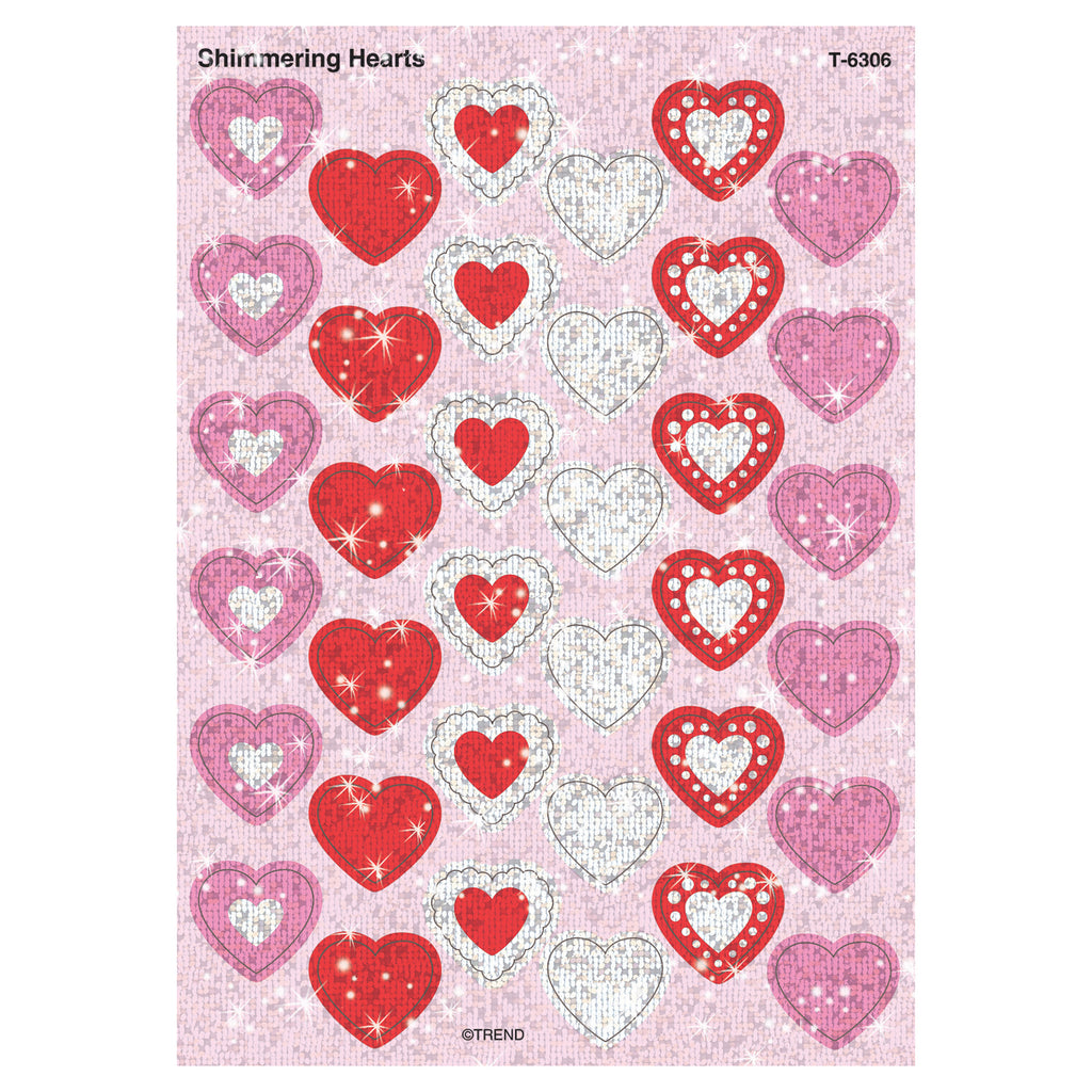 Trend Enterprises Shimmering Hearts Sparkle Stickers®