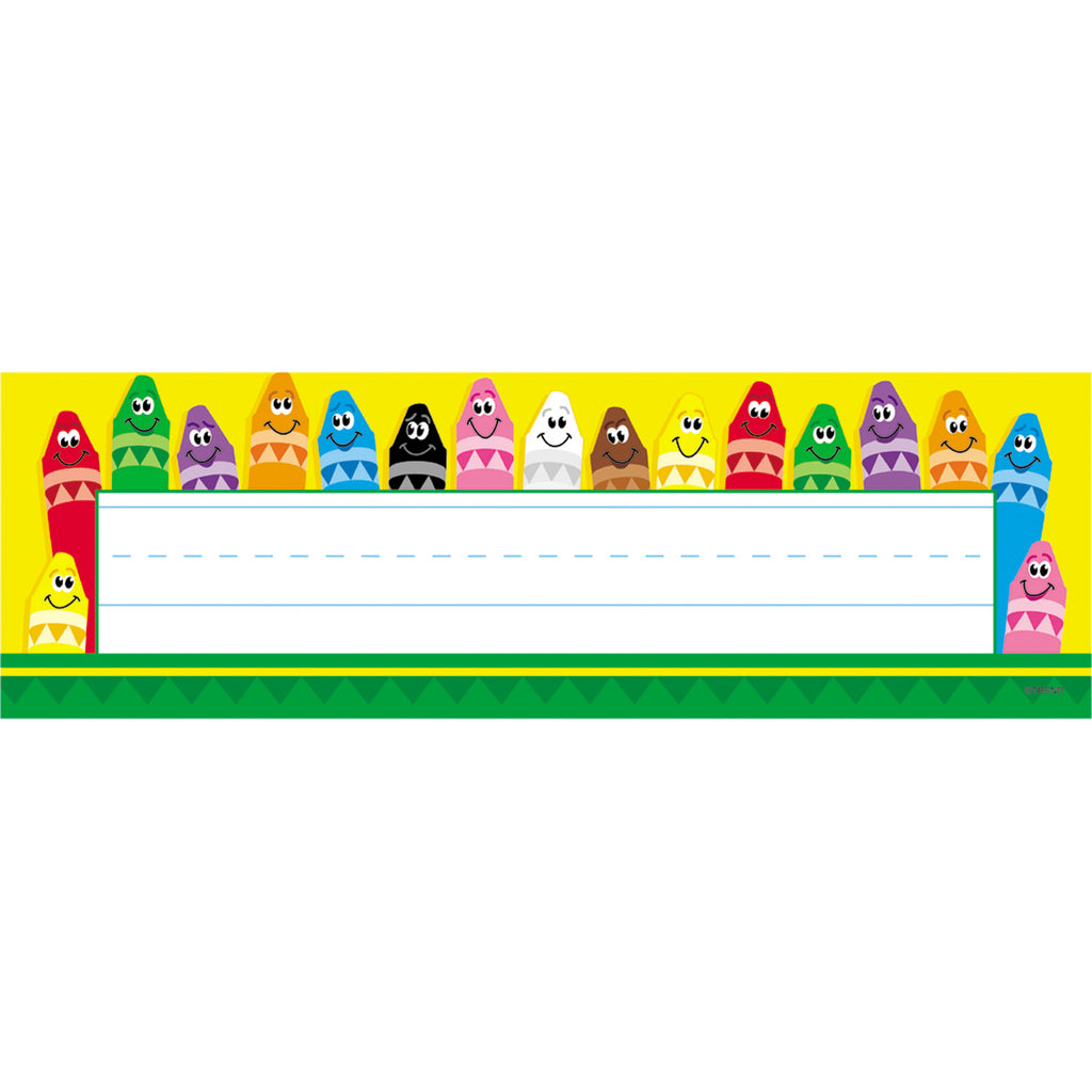 Trend Enterprises Colorful Crayons Desk Toppers® Name Plates