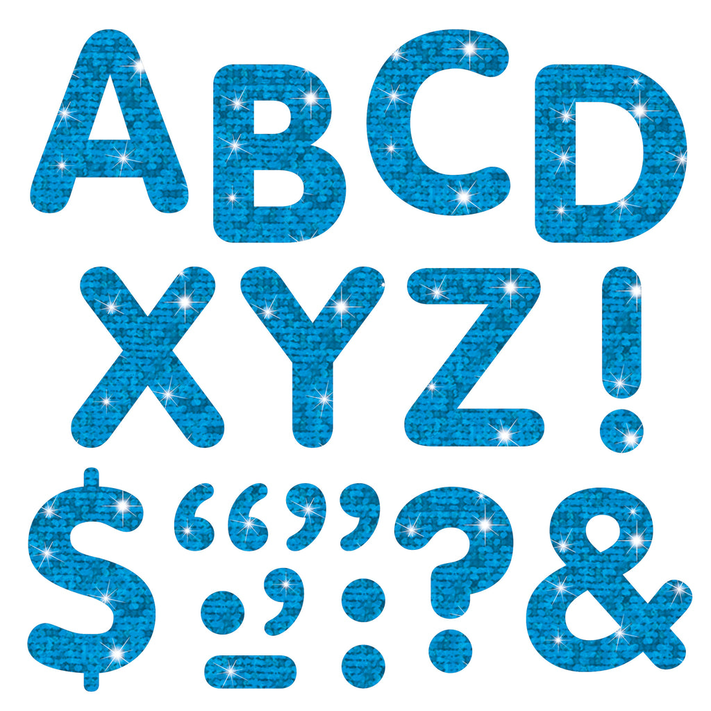 Trend Enterprises Blue Sparkle 2-Inch Letters & Marks STICK-EZE® Letters (discontinued)