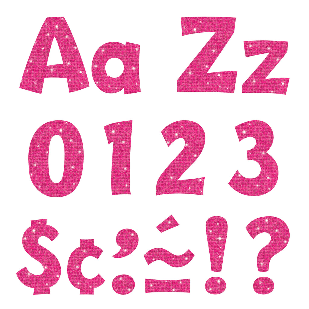 Trend Enterprises Hot Pink Sparkle 4-Inch Playful Combo Ready Letters® (discontinued)