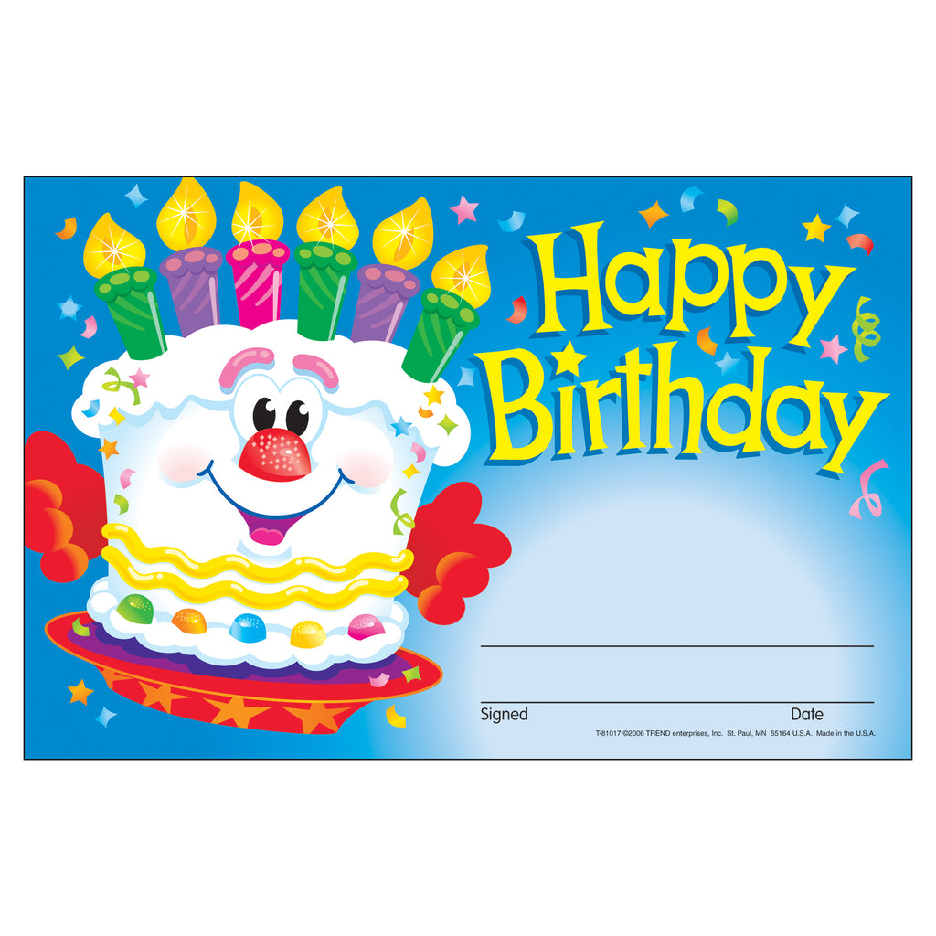 Trend Enterprises Happy Birthday (Cake) Recognition Awards