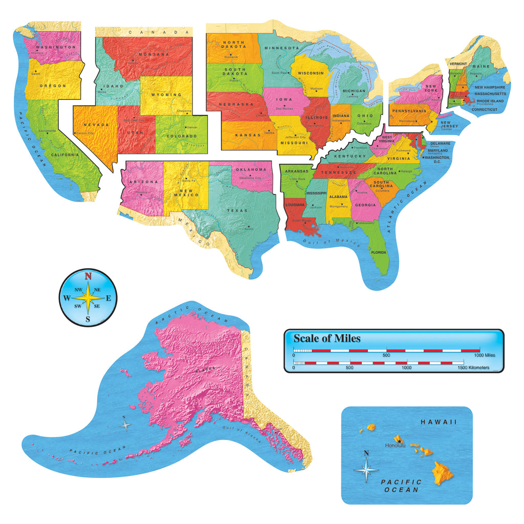 Trend Enterprises United States Map Bulletin Board Set