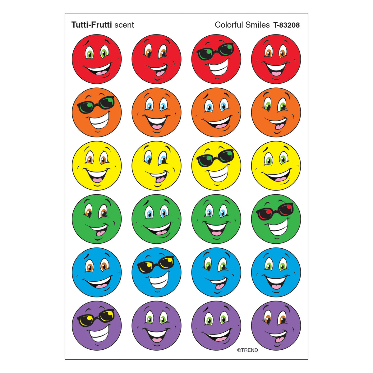 Trend Enterprises Colorful Smiles/Tutti-Frutti Stinky Stickers®–Small