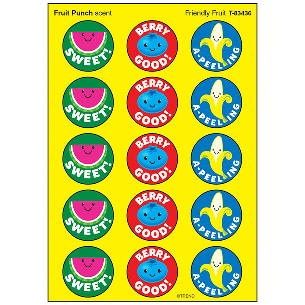 Trend Enterprises Friendly Fruit Stinky Stickers® (Fruit Punch) – Large Round