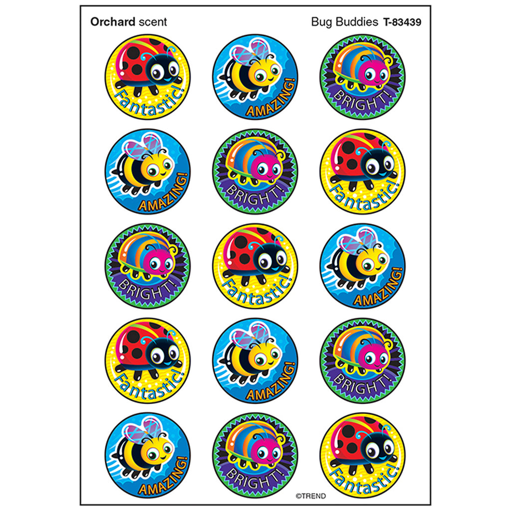 Trend Enterprises Bug Buddies Stinky Stickers® (Orchard) – Large Round