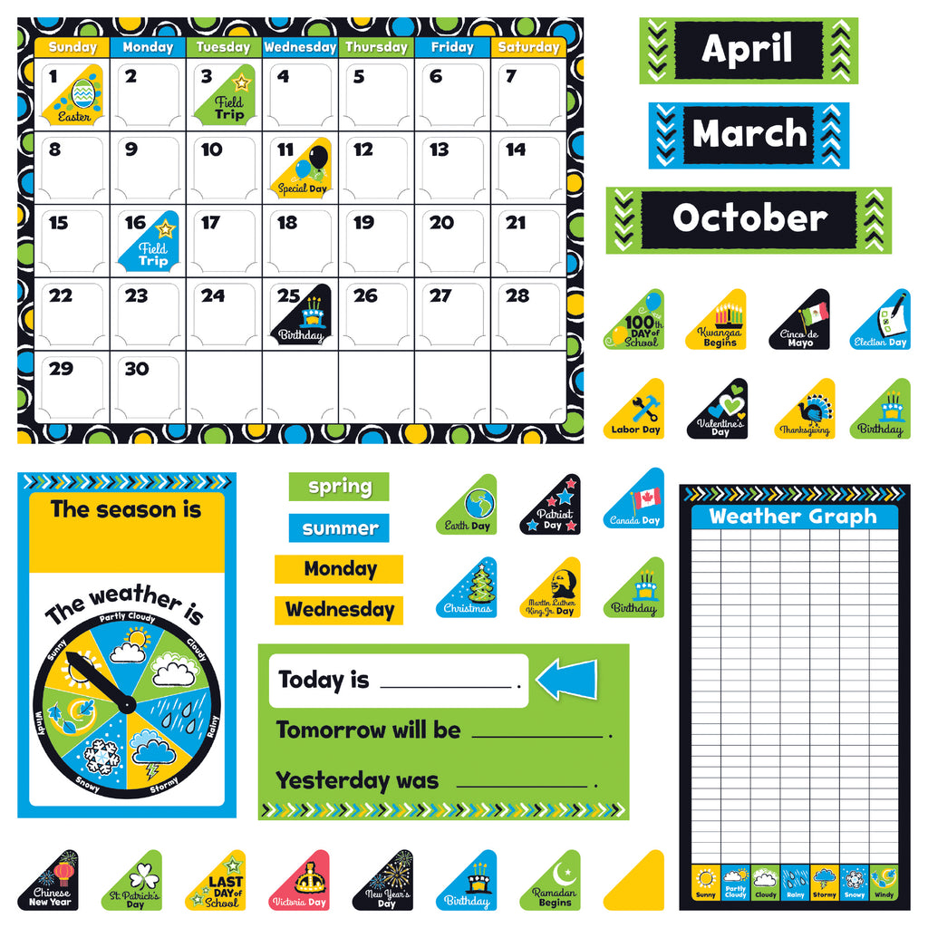 Trend Enterprises Bold Strokes Calendar Bulletin Board Set (discontinued)