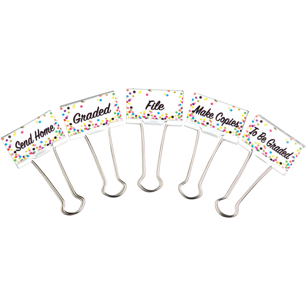 Teacher Created Resources Confetti Classroom Management Large Binder Clips