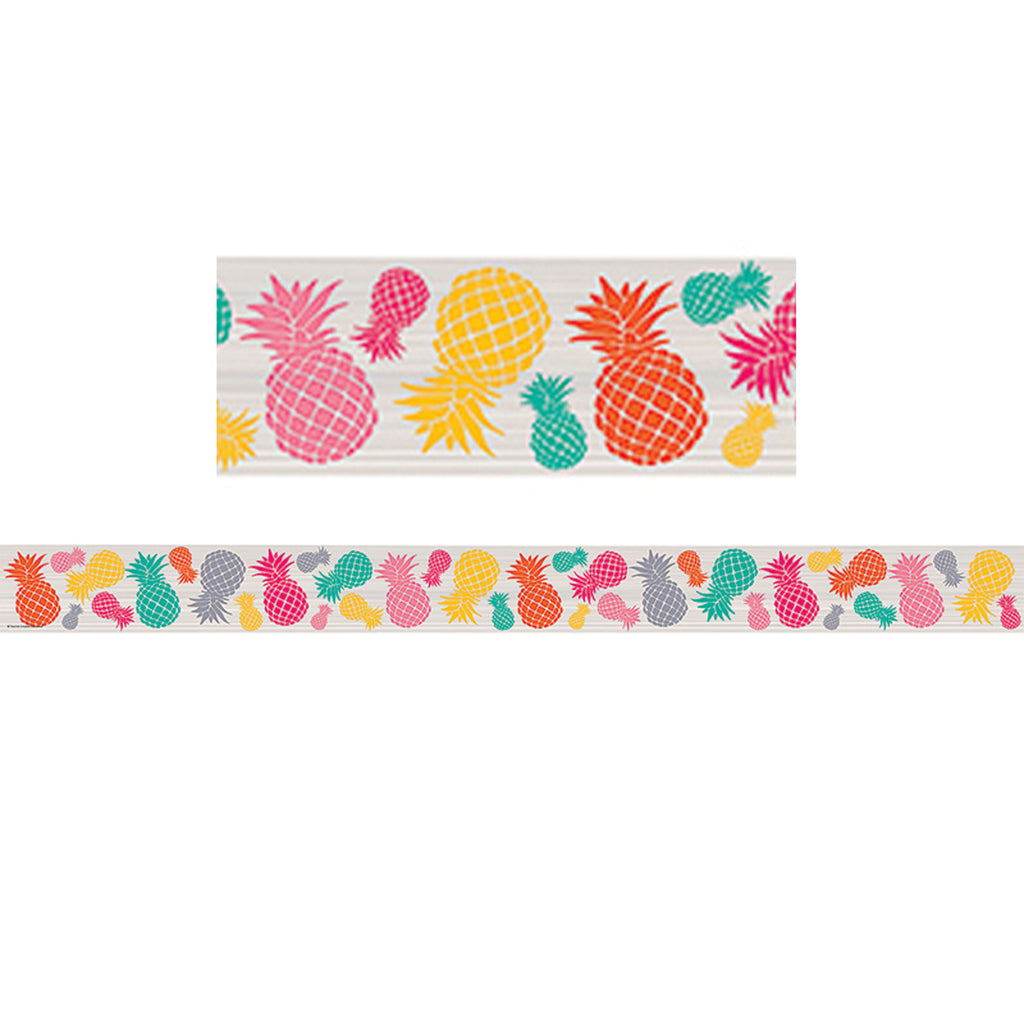 Teacher Created Resources Tropical Punch Pineapples Straight Bulletin Board Border Trim
