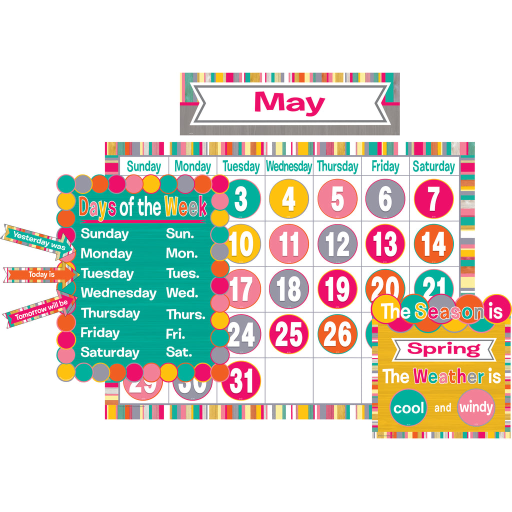 Teacher Created Resources Tropical Punch Calendar Bulletin Board Set