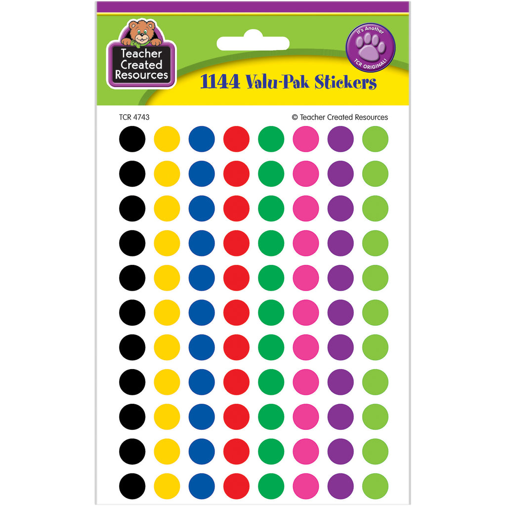 Teacher Created Resources Colorful Circles Mini Stickers Valu-Pak