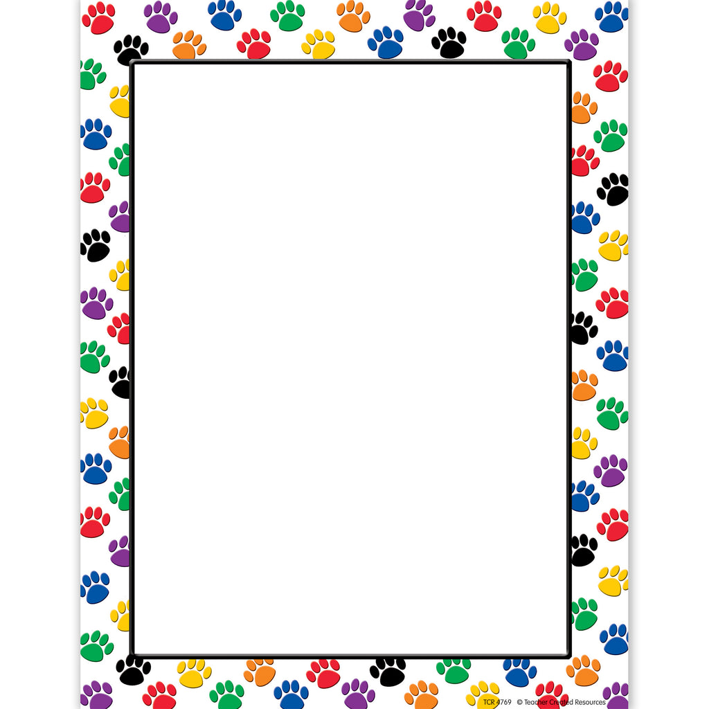 Teacher Created Resources Colorful Paw Prints Computer Paper