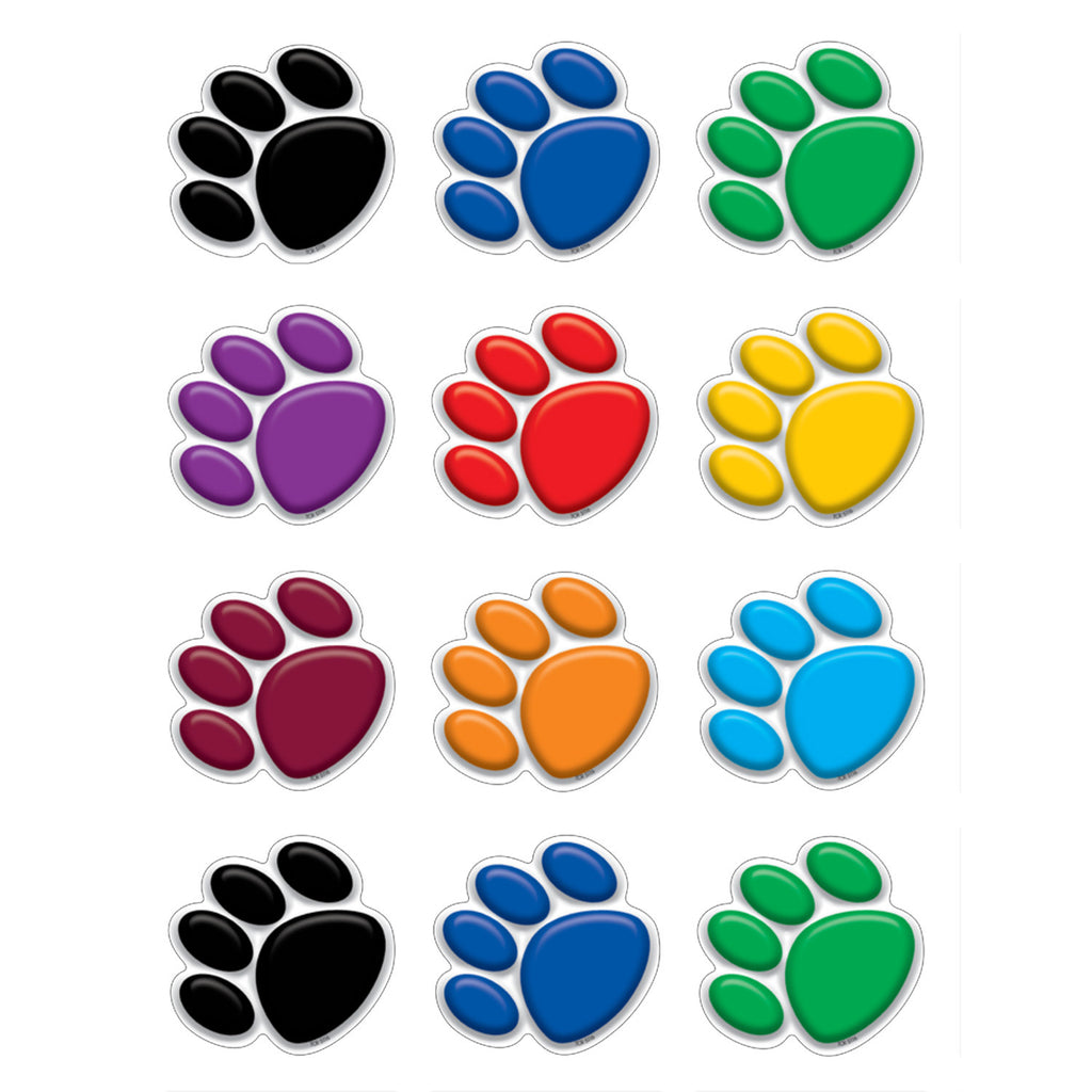 Teacher Created Resources Colorful Paw Prints Mini Accents