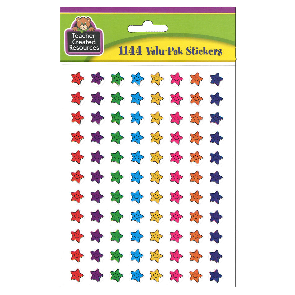 Teacher Created Resources Smiley Stars Mini Stickers Valu-Pak