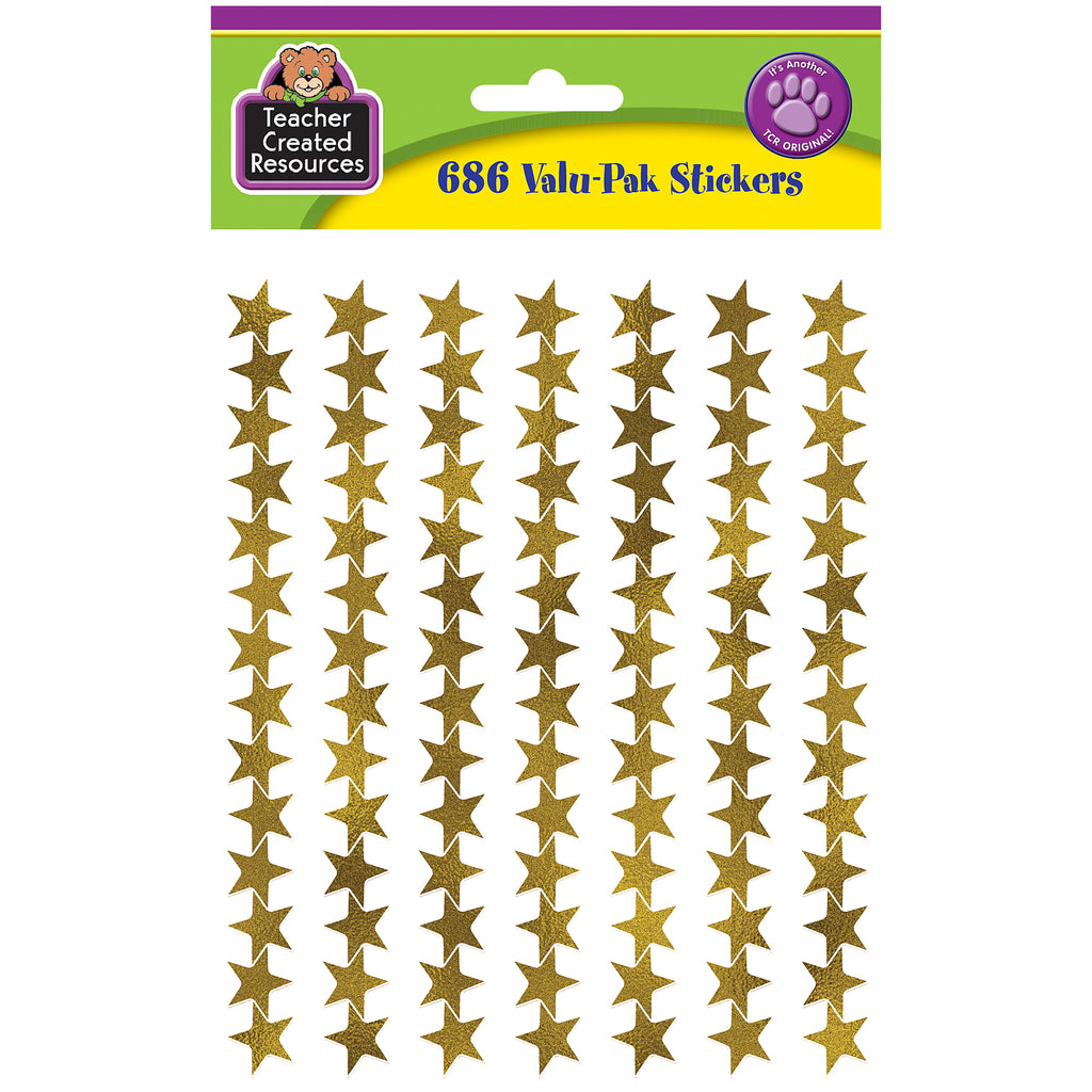 Teacher Created Resources Gold Foil Stars Stickers Valu-Pak