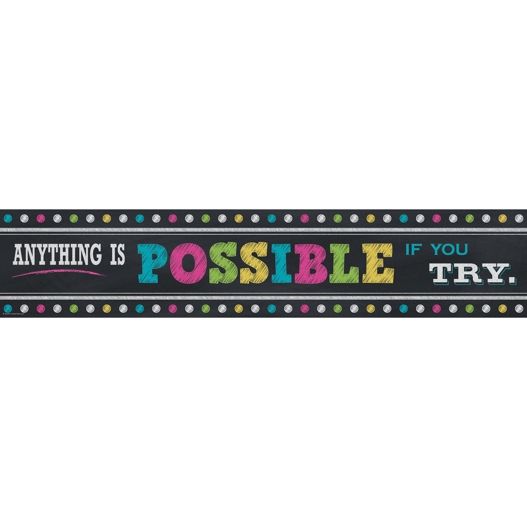Teacher Created Resources Chalkboard Brights Anything is Possible Banner