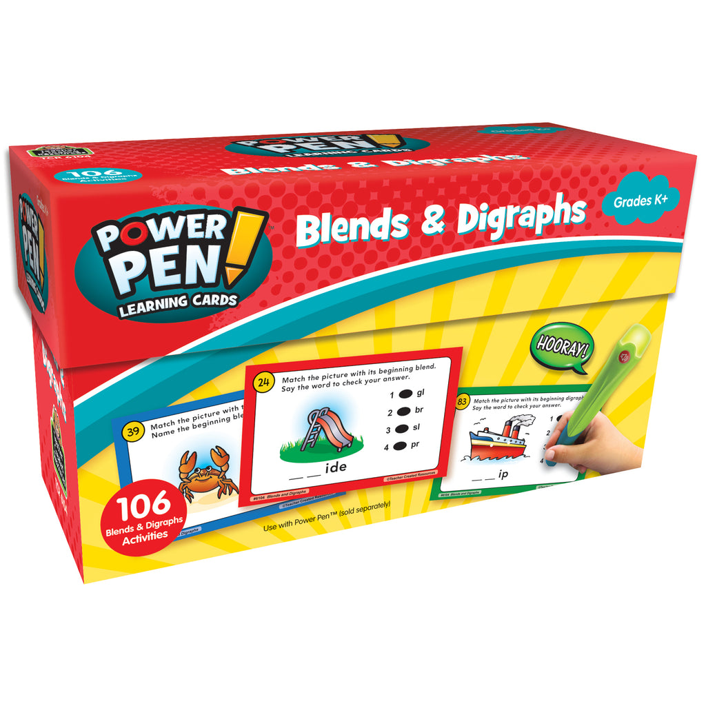 Teacher Created Resources Power Pen Learning Cards: Blends & Digraphs