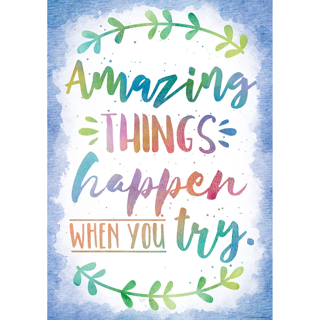 Teacher Created Resources Amazing Things Happen When You Try Positive Poster (discontinued)