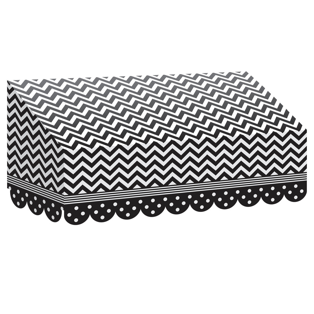 Teacher Created Resources Black & White Chevrons and Dots Awning
