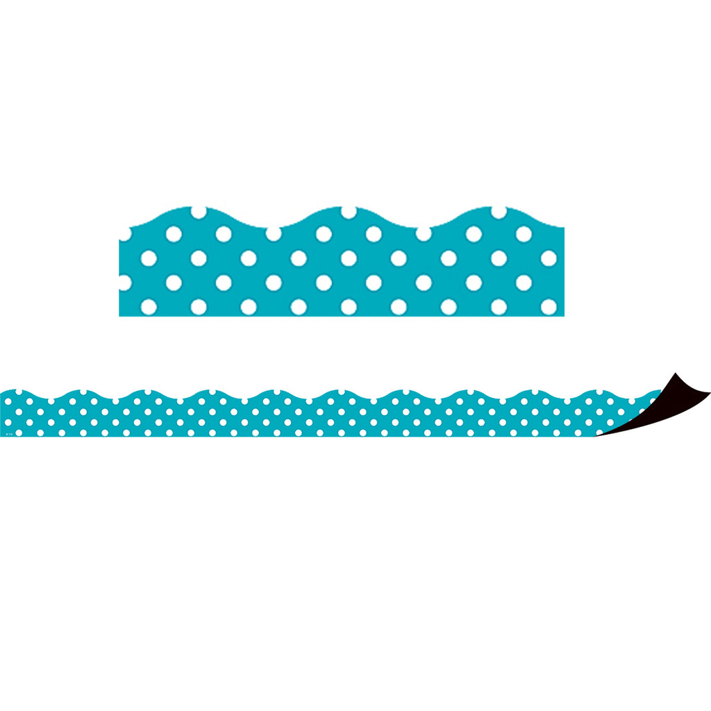Teacher Created Resources Teal Polka Dots Magnetic Borders