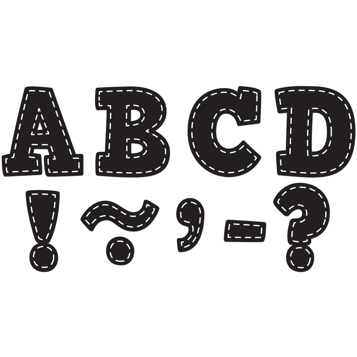 Teacher Created Resources Black Stitch Bold Block 3" Magnetic Letters