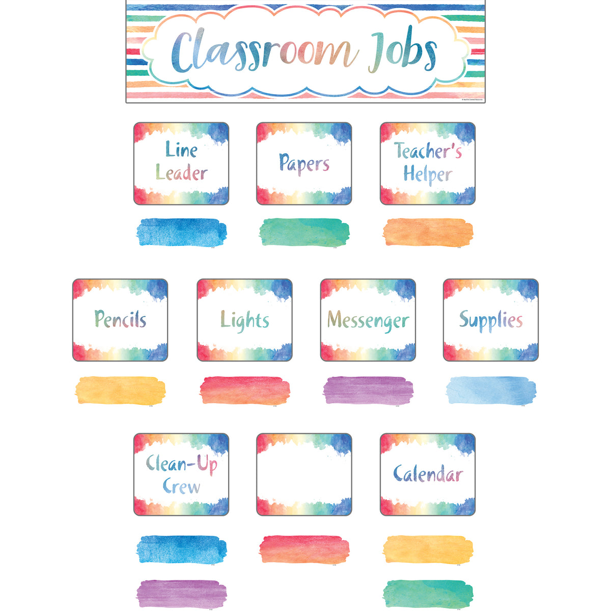 Teacher Created Resources Watercolor Classroom Jobs Mini Bulletin Board Set (discontinued)
