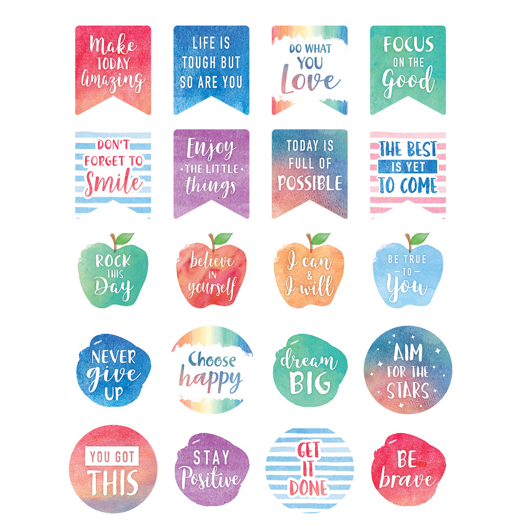 Teacher Created Resources Watercolor Words to Inspire Planner Stickers