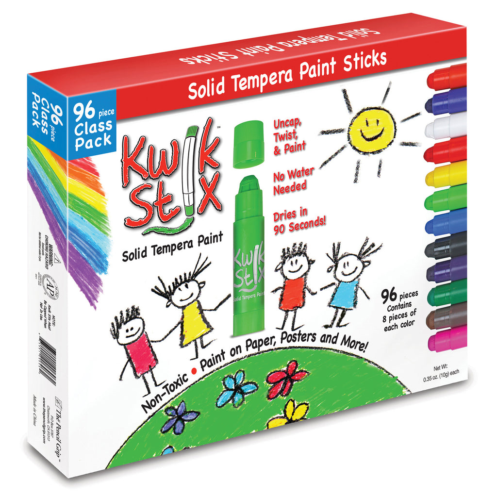 The Pencil Grip Kwik Stix 12-color Solid Tempera Paint, Assorted Colors 