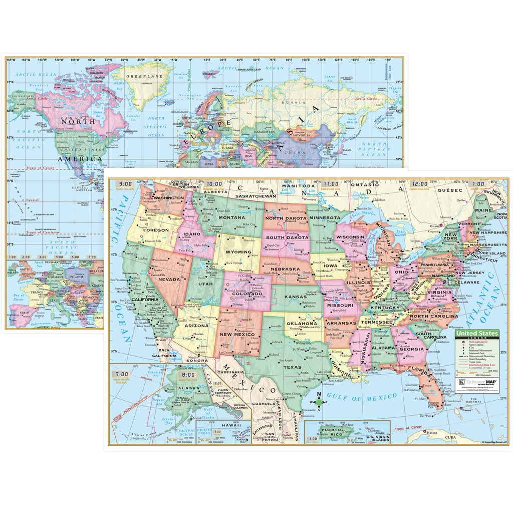 KAPPA Map Group U.S. & World Wall Maps (Paper) (discontinued)