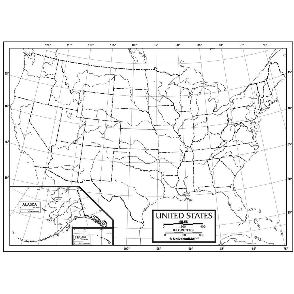 KAPPA Map Group U.S. Outline Pad Map, 50 Sheets