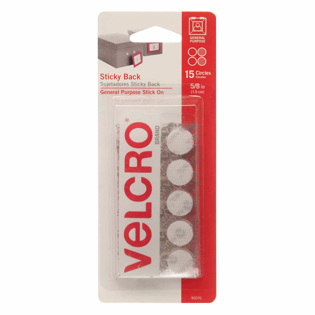 VELCRO® Tape Round 5/8 Inch White
