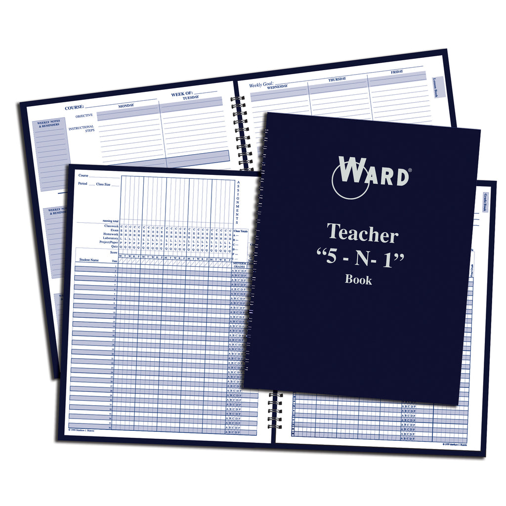 The Hubbard Company Teacher 5 In 1 Grade Book Lesson Planner Behavior Forms & Calendar (discontinued)