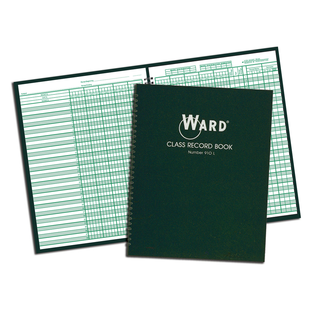 The Hubbard Company Class Record Book, 9-10 Week Grading Periods (discontinued)