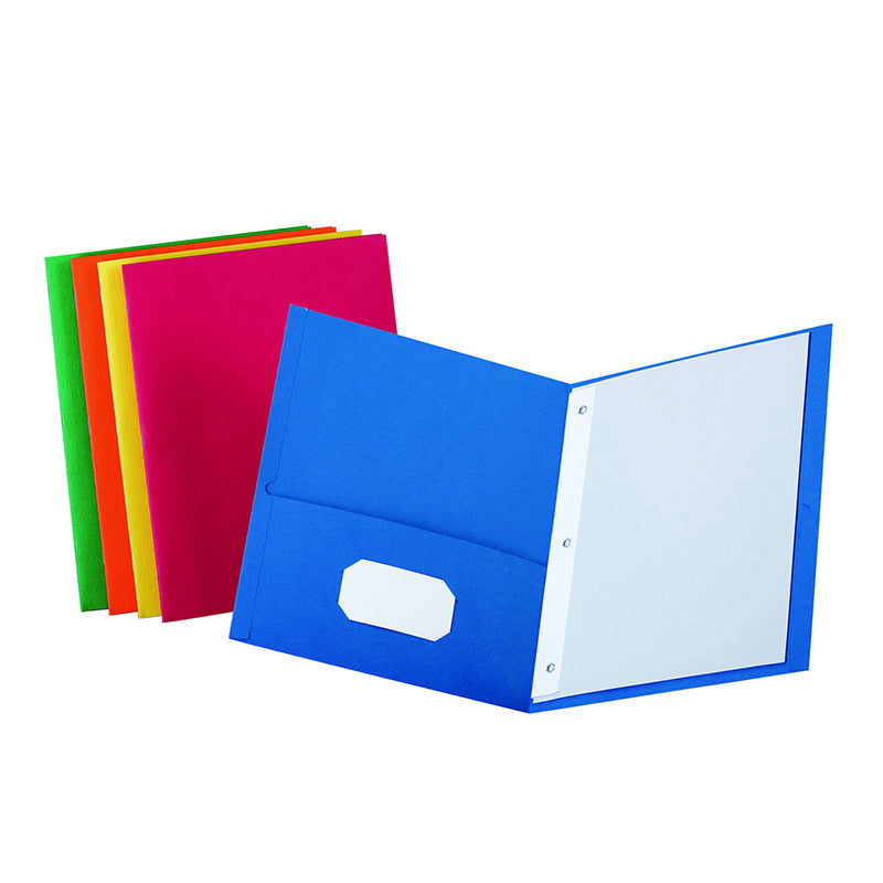 Twin Pocket Portfolios 25/Box Assorted Colors