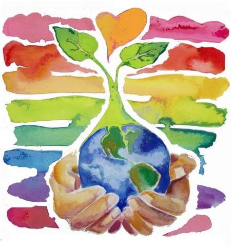 Watercolor Earth Day Bulletin Board