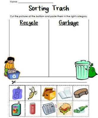 Sorting Trash - Earth Day Recycling Activity