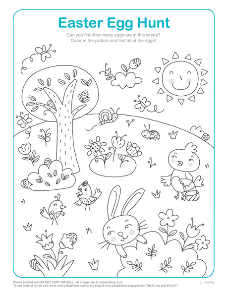 Easter Egg Hunt Math Activity &amp; Coloring Page