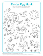 Easter Egg Hunt Math Activity &amp; Coloring Page